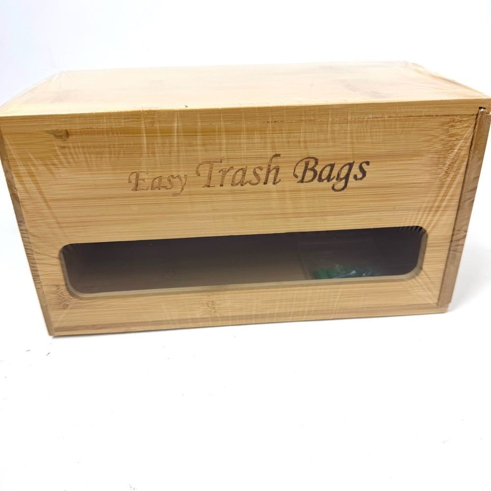 Wooden Trash Bag Holder Natural 10 x 5.5